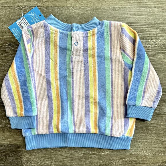 Ruffle Butts Rainbow Lane Stripped Terry Knit Sweatshirt Size 12-18 Months NEW - Picture 4 of 6